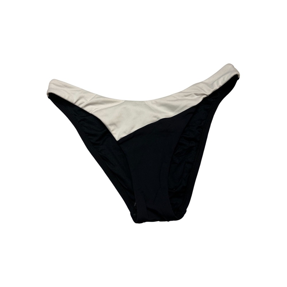 Seafolly Bikini Bottom Black White Trim Cheeky Size 8 Swim Resort Pool Side